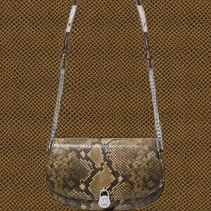 Michael Kors Mila Medium Snake Embossed Messenger Bag